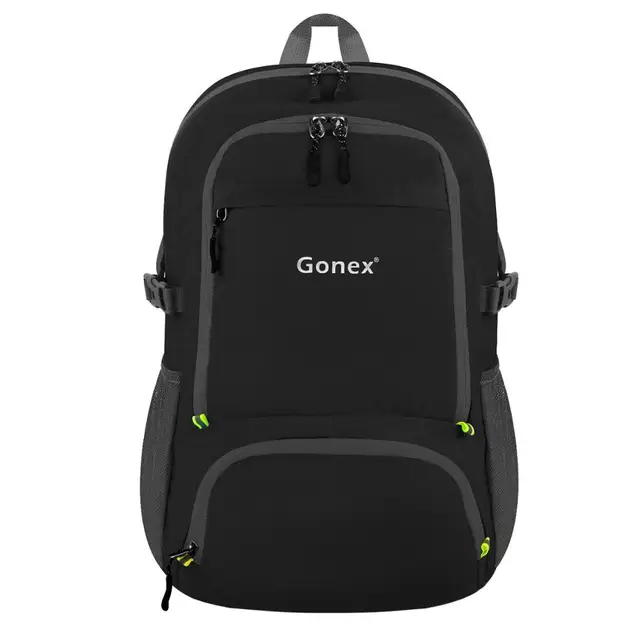 Gonex 30L Ultralight Backpack Foldable Daypack City Bag for School Travel Hiking Outdoor Sport Black 210D Nylon 2019 MEN WOMEN 6