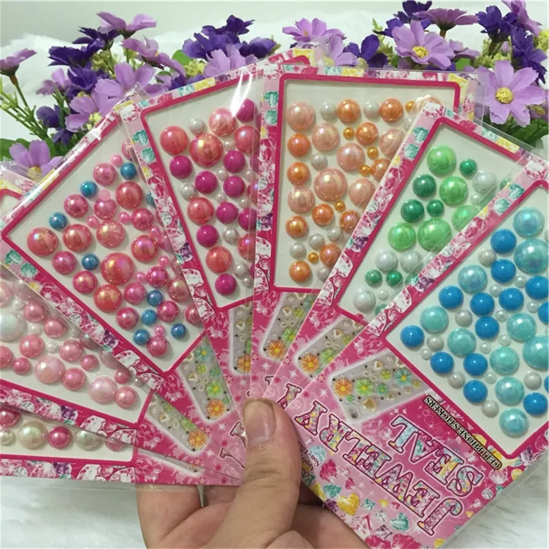 

Mix Size Pearl Small Section Stickers Styling Diy Decal Self-adhesive Children's Toys Phone Notebook kids Scrapbooking Stickers
