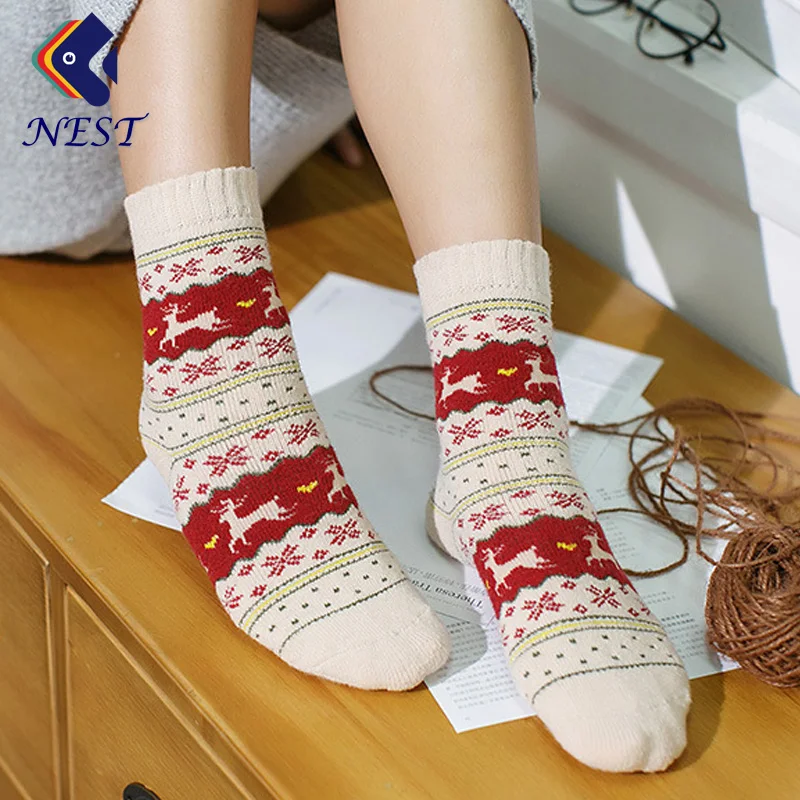 Nest Female 5 Pairs/Lot Autumn Winter Wool Cotton Socks Set Women Keep Warm Free Size Cute Cartoon Socks Short Christmas Socks Nest Female 5 Pairs/Lot Autumn Winter Wool Cotton Socks Set Women Keep Warm Free Size Cute Cartoon Socks Short Christmas Socks