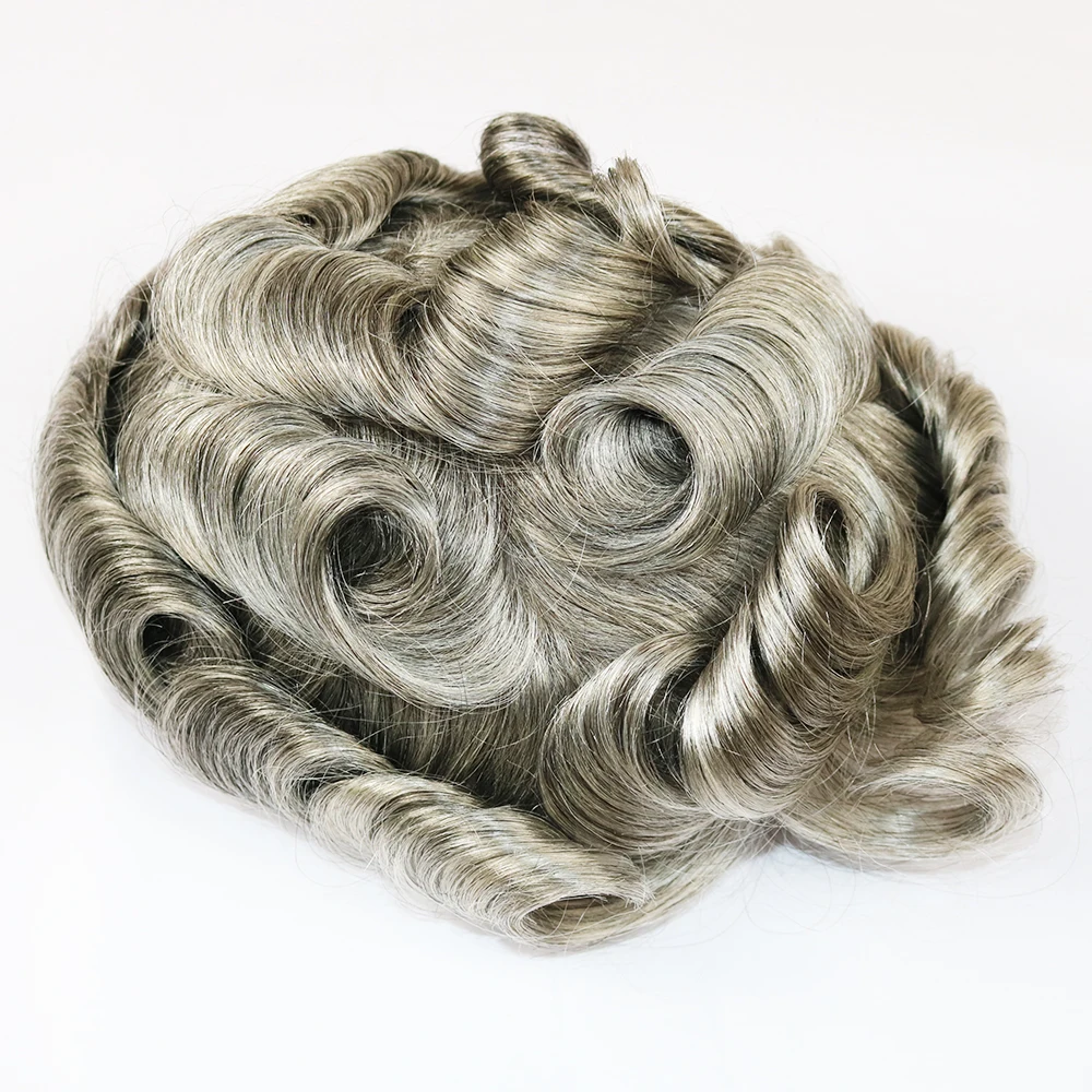

SimBeauty Men's Toupee Human Hair Hairpieces for Men 10*8 inch Q6 Base Lace And PU Replacement System Human Hair