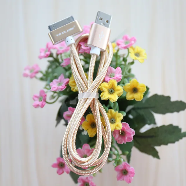 VOXLINK-Cable USB trenzado de nailon para iphone, Cable de sincronización de datos con enchufe de Metal de 30 Pines, Línea alámbrica trenzado de nailon de 1m, 2m, 3m, para iphone 4, 4S, 3GS, iPad 1, 2, 3 VOXLINK-Cable USB trenzado de nailon para iphone, Cable de sincronización de datos con enchufe de Metal de 30 Pines, Línea alámbrica trenzado de nailon de 1m, 2m, 3m, para iphone 4, 4S, 3GS, iPad 1, 2, 3