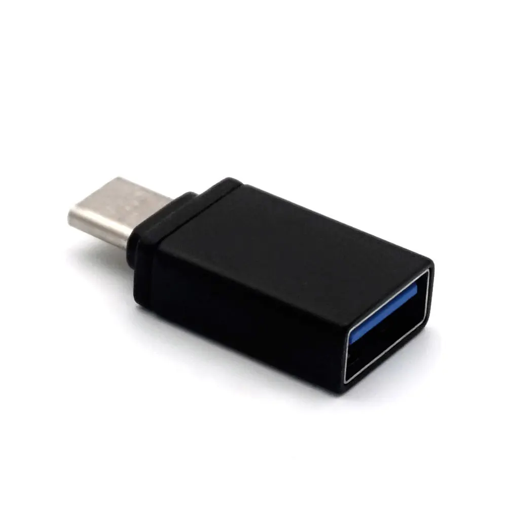 Адаптер USB OTG Portefeuille для Xiao mi 5 mi 6 mi a1 huawei Honor 8 4c P10 MacBook ChromeBook Pixel Flash Drive адаптеры type c - Цвет: Черный