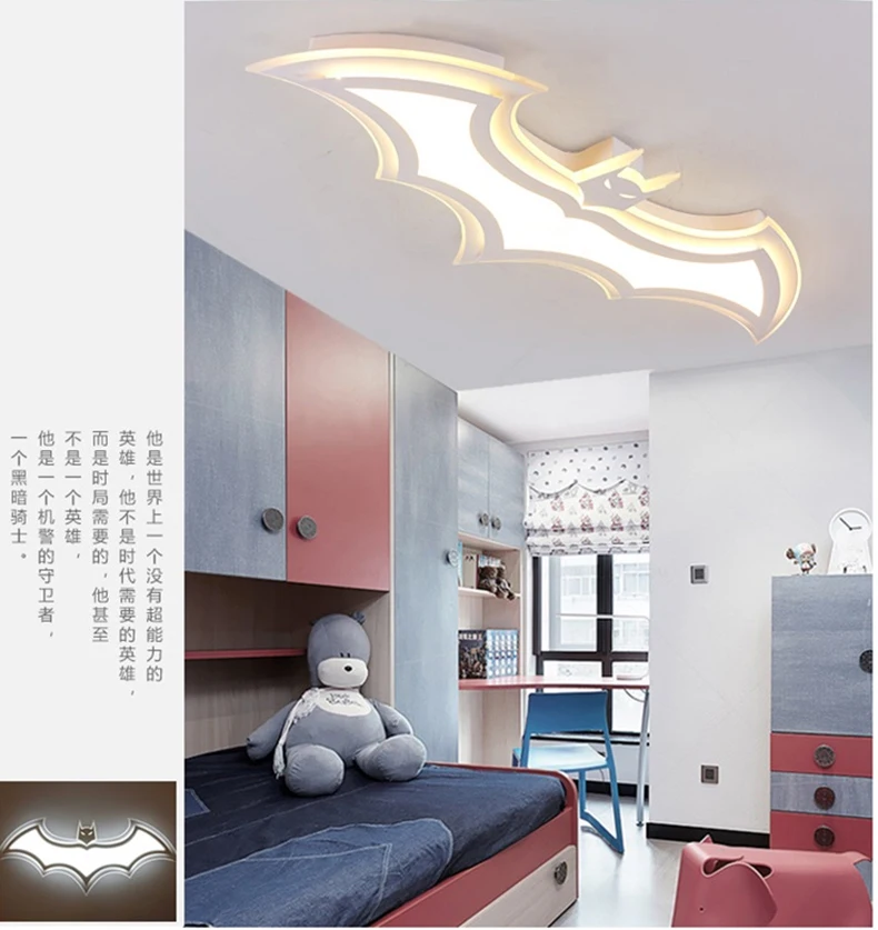 Светодиодные потолочные светильники с Бэтменом для детской комнаты, спальни, балкона, дома, Dec AC85-265V, акриловые современные светодиодные потолочные лампы для детской комнаты