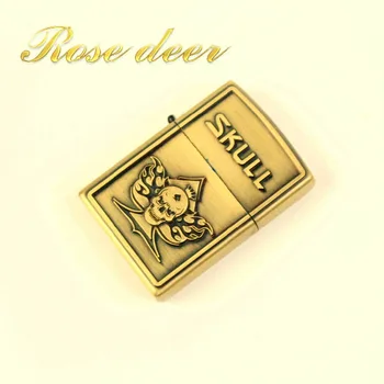 

Windproof Refillable Cigarette Fire Lighter Stainless Steel Kerosene Oil Lighter Gasoline Metal Retro Men Gadgets Bar Lighters