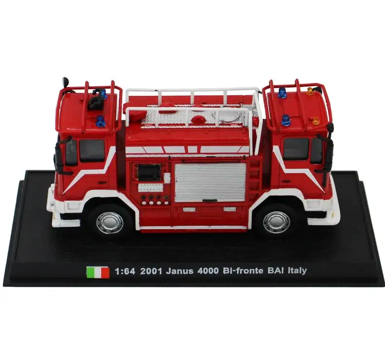 1: модель автомобиля из 64 сплава, высокая имитационная итальянская двухголовая модель пожарного грузовика, коллекционная Инженерная Игрушечная машина