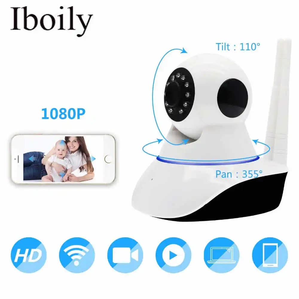 Iboily 1080P ip-камера беспроводная домашняя безопасности камера наблюдения Wifi ночное
