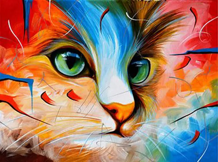 

Painting Cats Diamonds Animal Circle Crystal Cross Stitch Picture Diamonds Embroidery Mosaic Flower Home Decoration BJ284