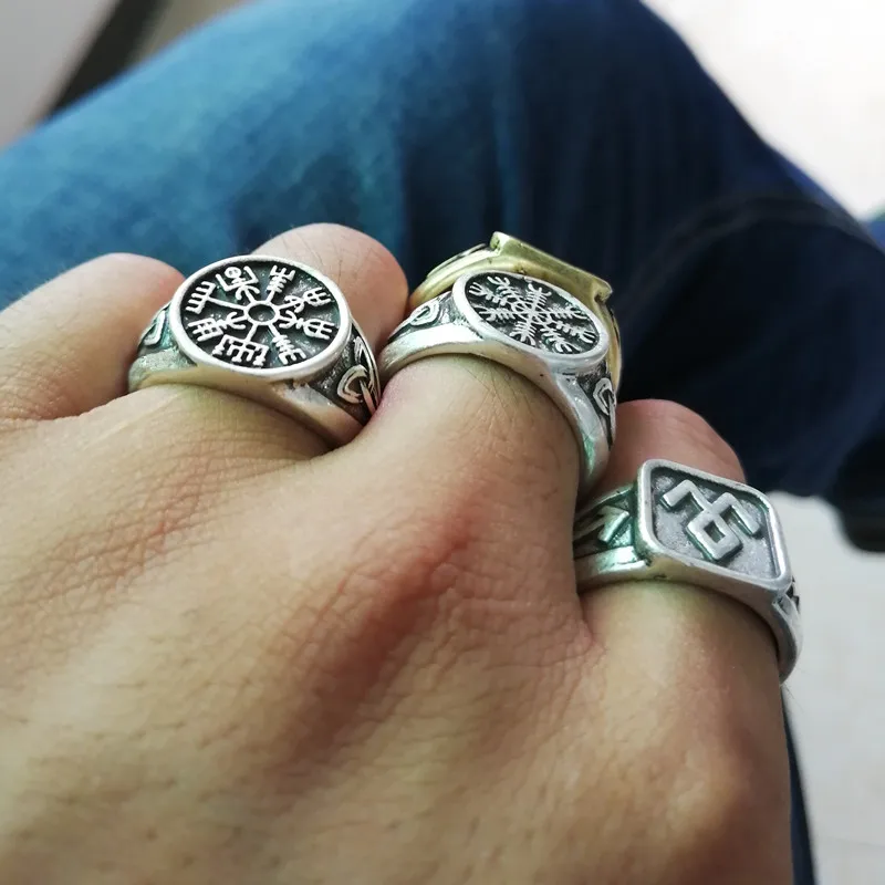 1 шт. кольцо Vegvisir вывеска Норвежское викингов мужские руны необычный Плетеный
