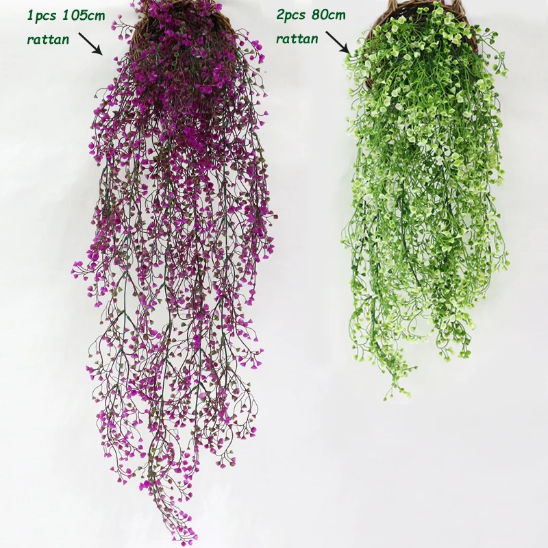 JAROWN искусственные пластмассовые растения, Декор, искусственная Виноградная лоза, цветы для дома садовые украшения, комнаты, офиса, стены, подвесной ротанговый