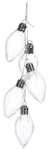 

Promotion - Home Garden Party Christmas Bauble 50*120mm Glass Ornament (5 pieces/pack) Clear Egg Decoration , 2Packs