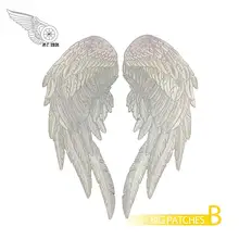 Крылья Ангела большие нашивки Вышивка Железо на Мотоцикл Байкер аппликация fly sky нашивки для куртки 14 дюймов большие наклейки на заказ