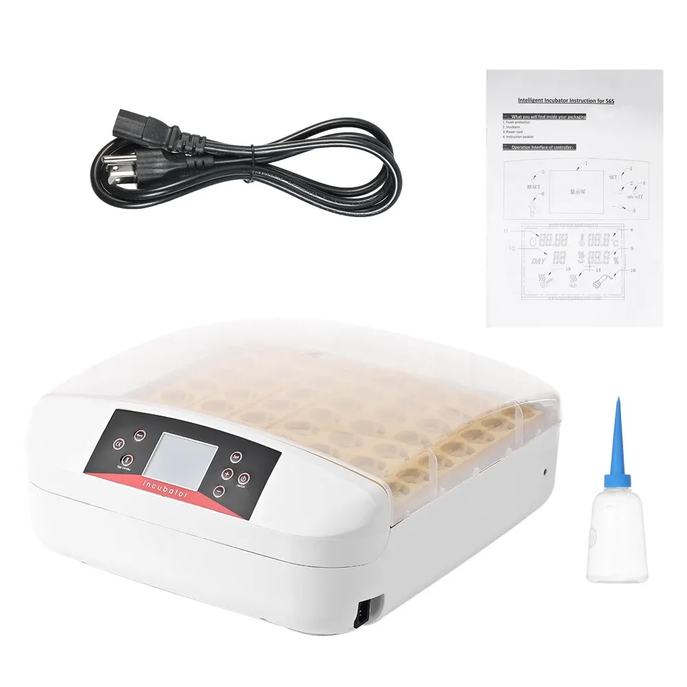 56 Eggs Hatchers Full-automatic Egg Incubator Hatcher Machine for Chicken Duck Pigeons Quail Parrot Turtle Bird Incubation 56 Eggs Hatchers Full-automatic Egg Incubator Hatcher Machine for Chicken Duck Pigeons Quail Parrot Turtle Bird Incubation