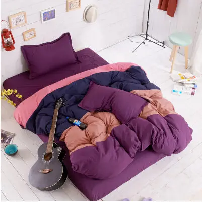 

Simple life (4 pcs/set) Solid color brief spring and summer bed 100% cotton four piece set bedding set