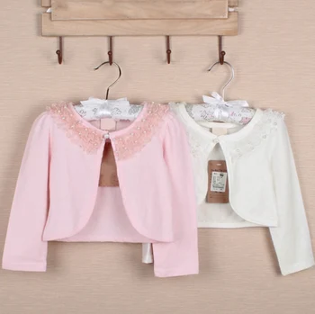 

1-10Years Toddler Baby Girl Pink Ivory Long Sleeve Lace Bolero Wedding Birthday Party Jacket Formal Soft Coat Kids Cape Clothing