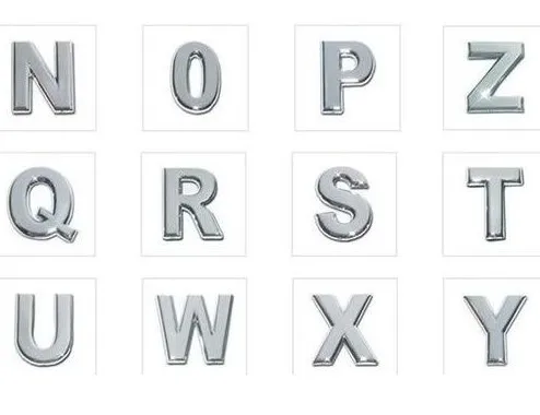 10 мм DIY плотная хром слайд письмо N-Z MOQ 20 шт. каждой буквы