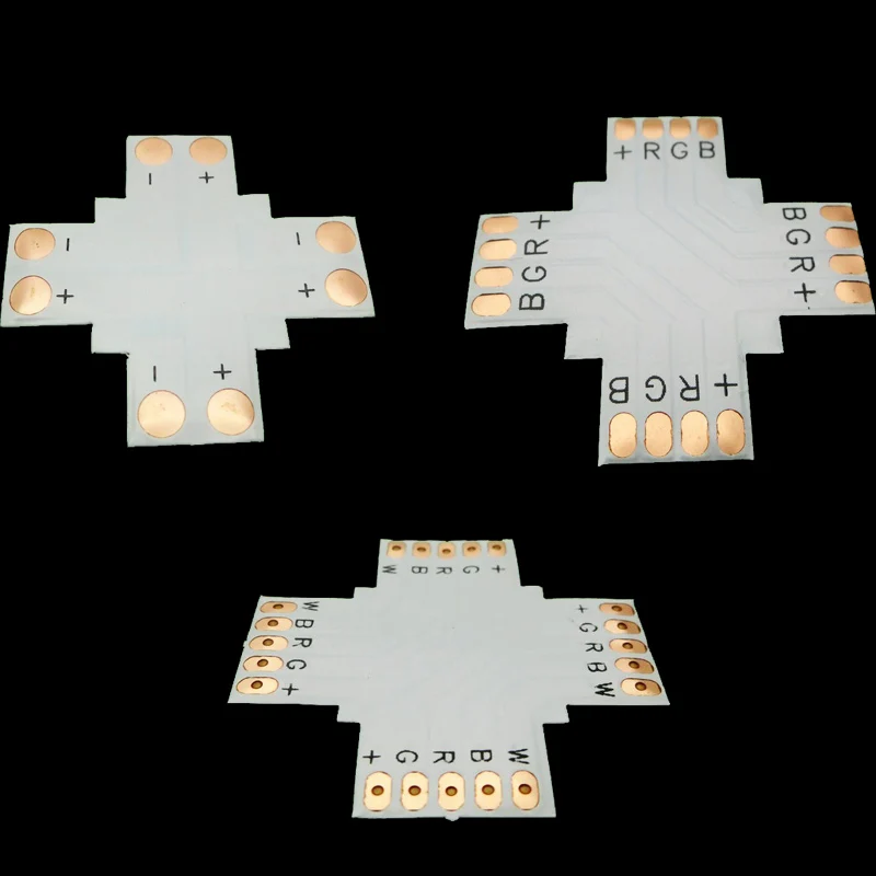 10pcs/lot LED Cross Shape PCB Connector Solderless No Welding Adaptor Board for RGB Strips 5050 3528 5630 Strip | Обустройство дома