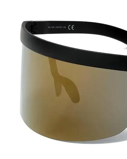 Солнцезащитные очки для мужчин и женщин, Непродуваемые солнцезащитные очки с большими линзами - Цвет линз: gold coated