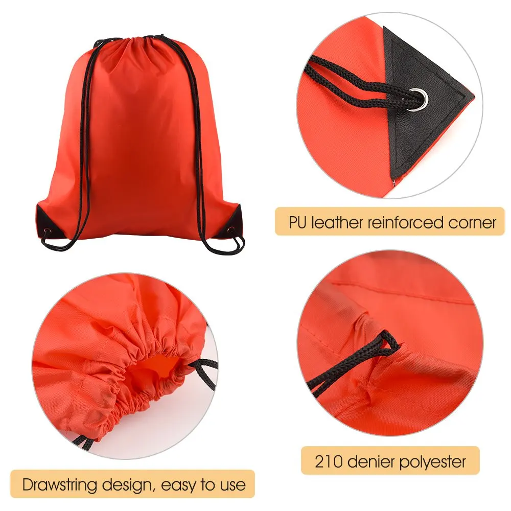 Wild Animals Orange Drawstring Backpack Sports Athletic Gym Cinch Sack String Storage Bags for Hiking Travel Beach