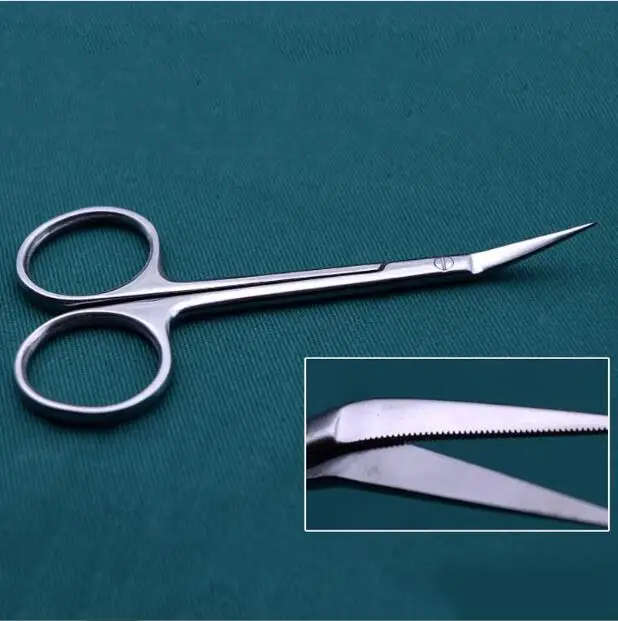 Beauty Plastic Surgery Scissors Bevel Bend Head Stainless Steel Instrument Tool 45 Degree Cutin