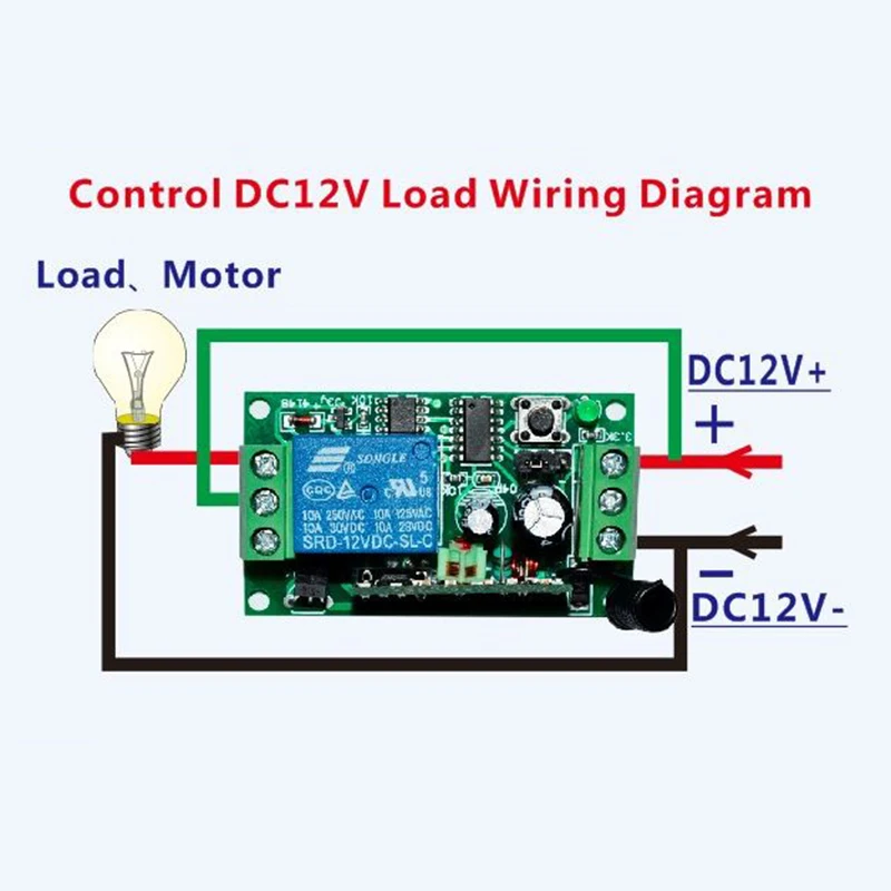 DC12V 1CH 10A Беспроводной удаленного Управление переключатель Системы приемник один-Кнопка Водонепроницаемый пульт дистанционного 315 МГц/433