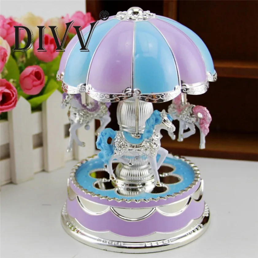 

Music Box A comfortable gift 2017 New Merry-Go-Round Music Box Christmas Birthday Gift Carousel Music Box #30