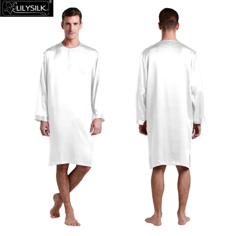 LilySilk халат мужской кимоно пеньюар домашняя одежда для мужчин 22 Momme шелковый ночная пижама тонкий китайский традиционные Летний