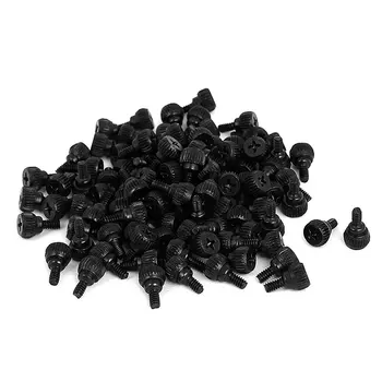 

6# 32x6mm Desktop Computer PC Case Chassis Thumb Screws Black 100 Pcs
