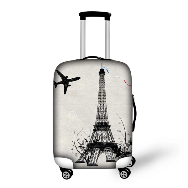 FORUDESIGNS/ защитный чехол для багажа для путешествий, водонепроницаемый эластичный чехол для 18-30 дюймов, чехол с 3D изображением Эйфелевой башни - Цвет: 6376
