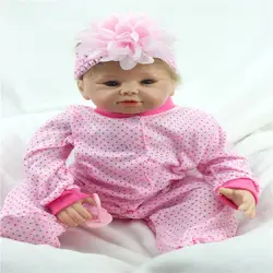 SanyDoll 19 дюймов 48 см Силиконовые Детские куклы reborn, реалистичные куклы reborn красивое платье Детские Рождественский подарок