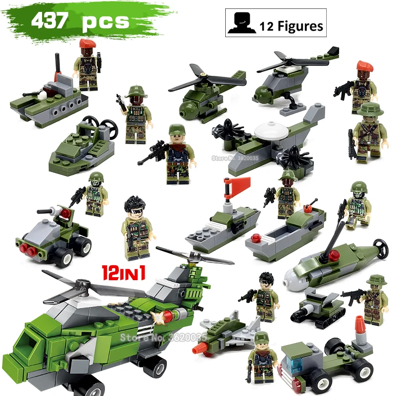 

Building Blocks jungle Specialty corps Combat model compatible legoinglys Military ww2 figures Weapons toys for children gift