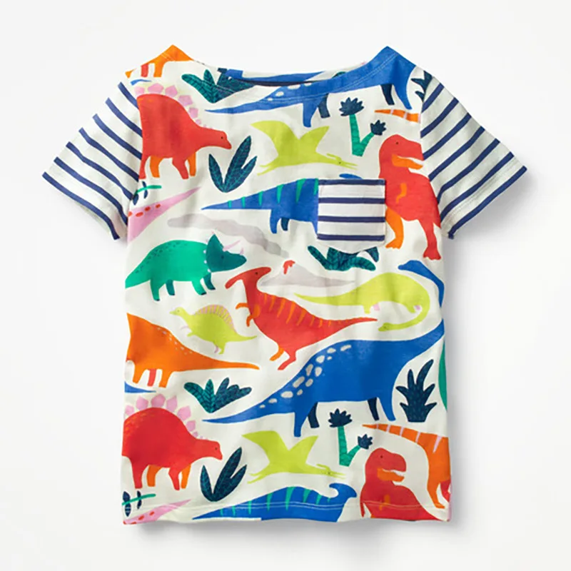 

Little maven 1-6Years Dinosaur Baby Kids Boys T Shirt Summer New Arrival Children Boys Girl's Clothing Cotton Cabritos Ropas