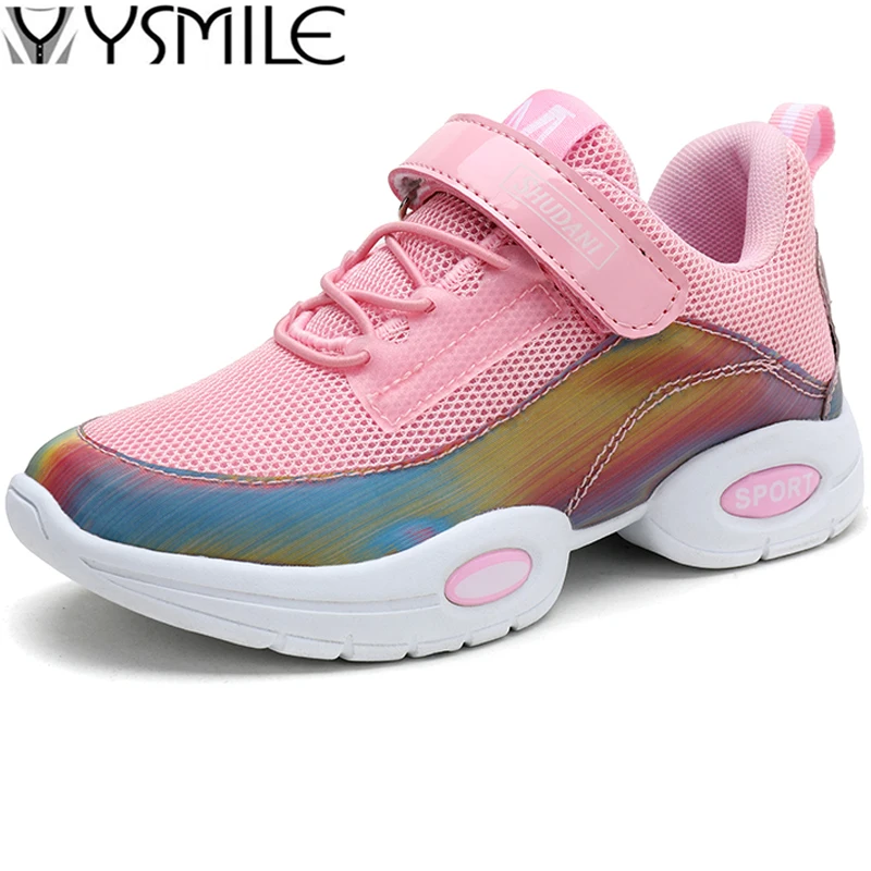 

High Quality Thick Sole Breathable Kids Sneakers Black Footwear Zapatos Girls Running Shoes Outdoor Children Sports Shoes Girl
