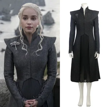 

Free Shipping Daenerys Targaryen Custom Made Cosplay Halloween Dress Cosplay Game of Thrones Season 7 Costume Fancy Dress