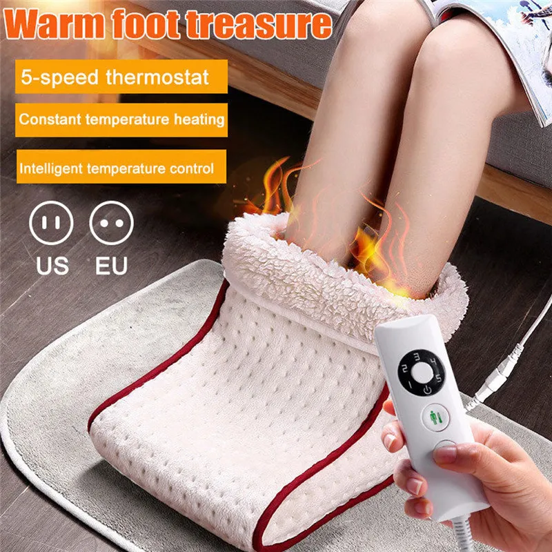 Electric Heated Foot Warmer Massage Cosy Unisex Feet Heated Foot Warmer