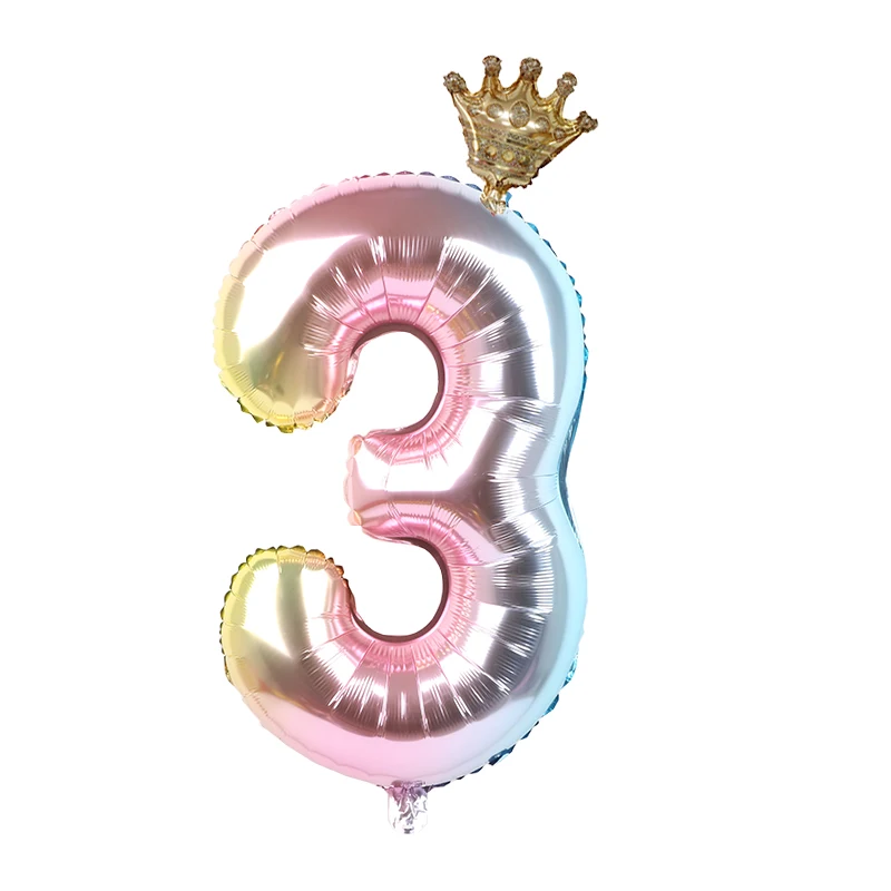 1set 30 pollici numero palloncini Foil 1 2 3 4 5 6 anni bambino ragazzi  ragazze corona palloncino buon compleanno Baby Shower Decor forniture -  AliExpress