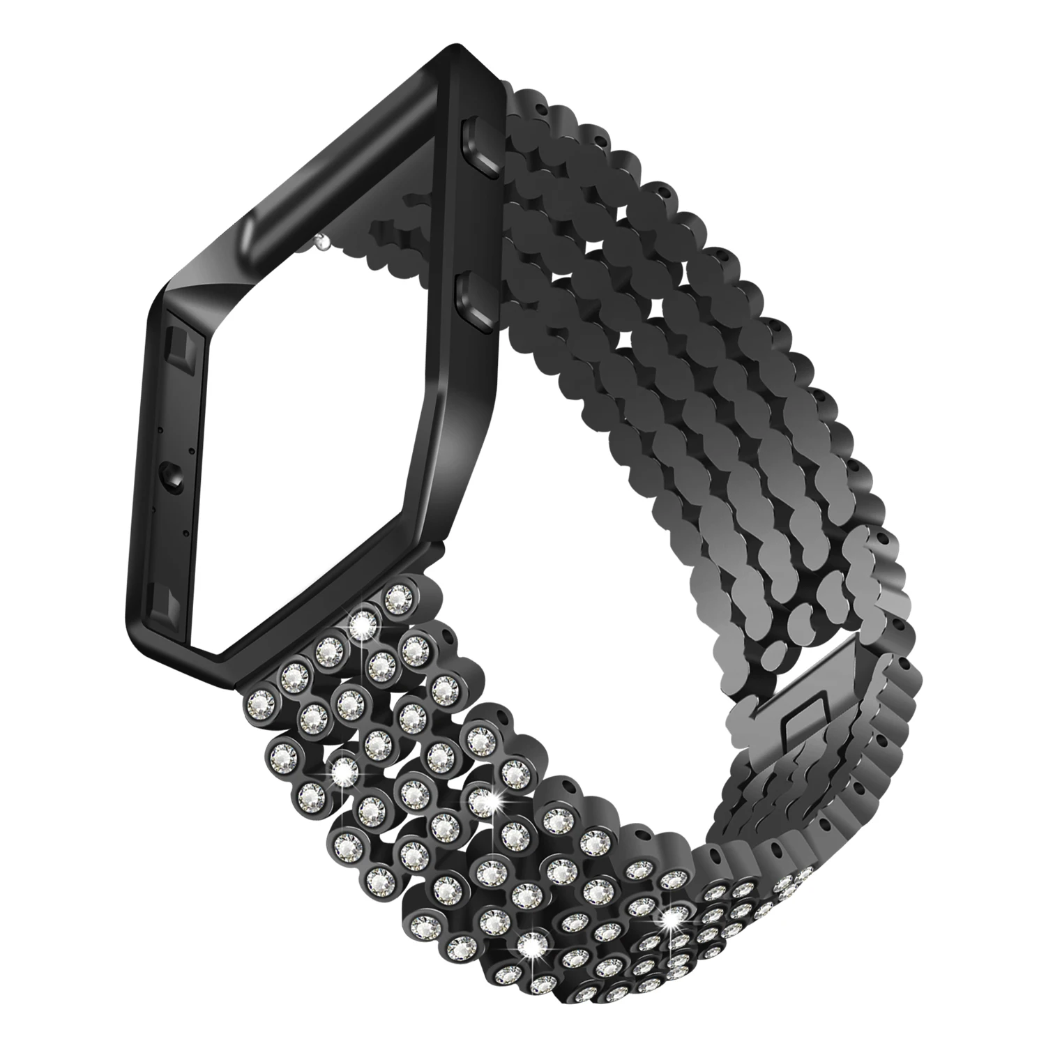 Для Fitbit Blaze Band Joyozy Замените браслеты Bling+ нержавеющая сталь, Fitbit Blaze полосы, серебро, розовое золото, черный - Цвет ремешка: black