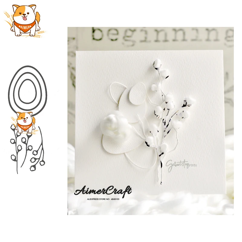 

Egg Catkins Metal Cutting Dies Scrapbooking Stencil For DIY Paper Card Decorative Embossing Die Cut Craft Dies New 2019