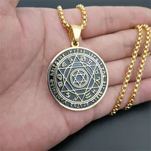 Étoile surnaturelle de David, signe du zodiaque, collier à pendentif rond, couleur or, en acier inoxydable, bijoux d'anniversaire