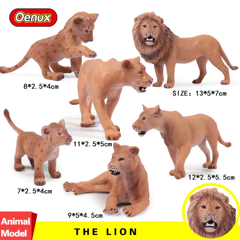 Oenux Savage African Wild Animals Lions Action Figures Toys High Quality Male  Female Lion Baby Decoration Model Toy For Kid Gift - Action Figures -  AliExpress