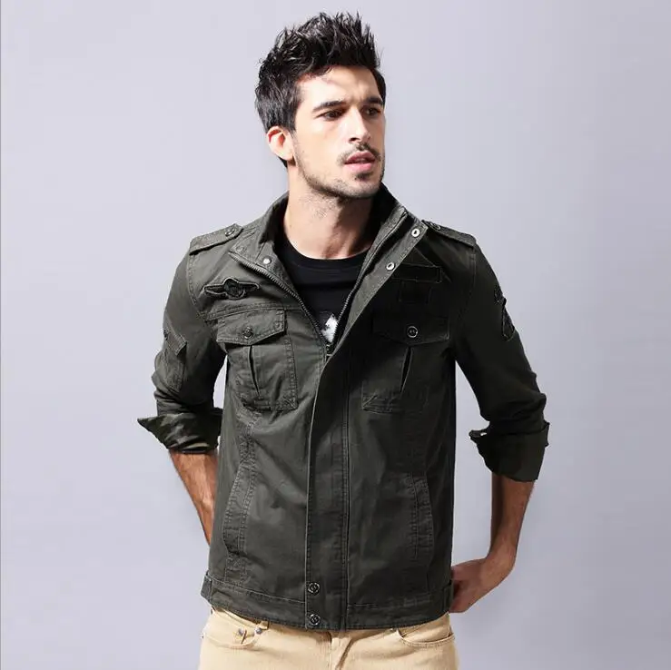 Plus Size Thin Loose Youth Coats Cotton Military Jackets Men Tops ...