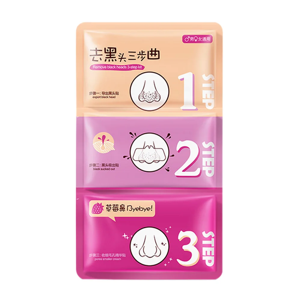

Remove Blackheads Deep Cleaning Shrink Pores Acne Nose 3 Steps Paste Cleanser Face Noses Care Improve Skin Problems HS11