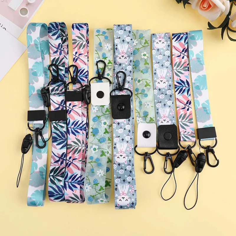 

Cartoon Cute Cat Bamboo Lanyard Neck Strap for keys ID Card Mobile Phone Straps for Huawei USB Badge Holder DIY Hang Rope