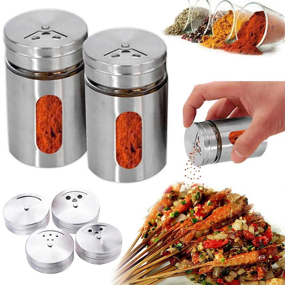 

Stainless Steel Flour Sifter Cup Baking Sugar Salt Pepper Herb Shaker Jar Toothpick Storage Bottle DC112