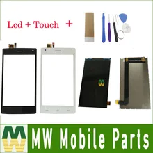 Лучшие 1PC/Lot High Quality For Fly FS452 FS 452 Seperate Touch Screen And Lcd Screen Display Black White Color with tools+tape