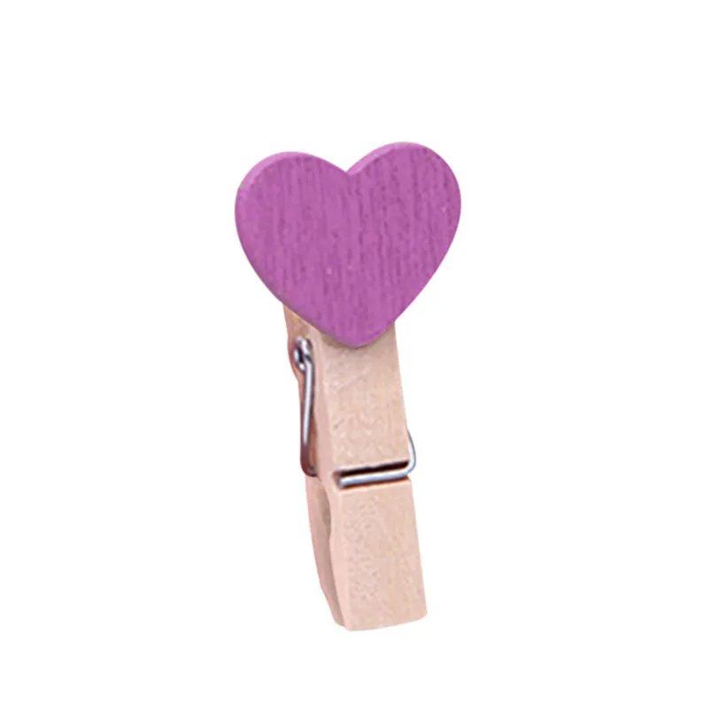 5 Pcs Clips Wall Decor DIY Creative Frame With Mini Colored Heart Clothespins R02 (10)