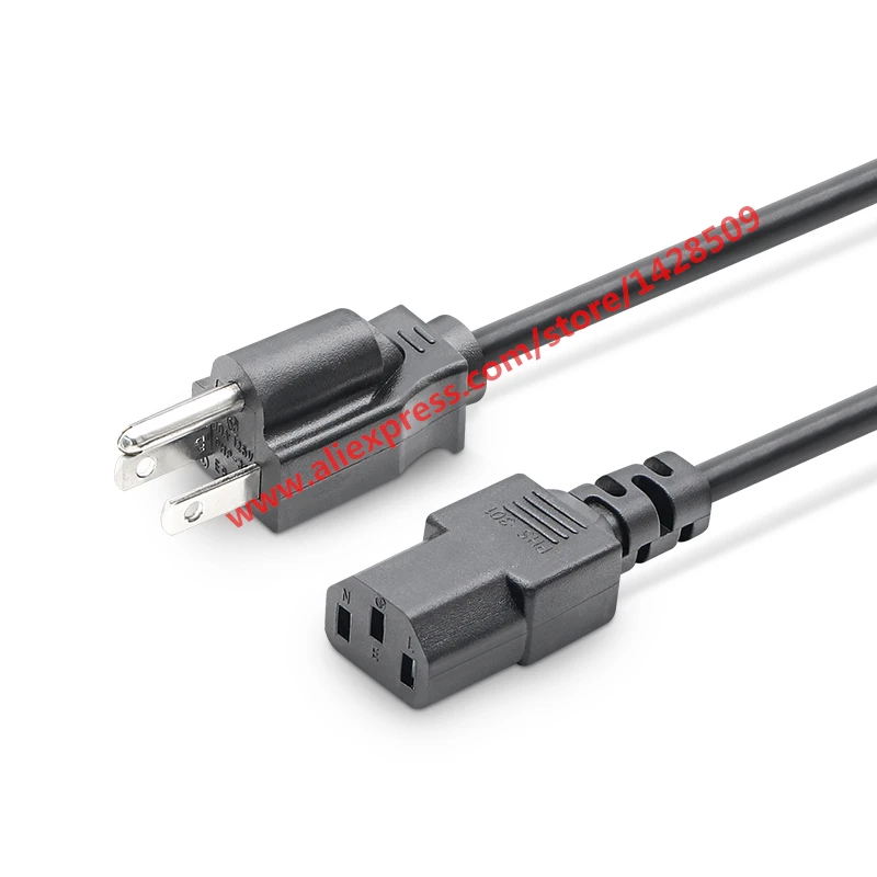 High Quality Universal US Plug 3 Prong 3 Pin Power Cord Cable 1.5M For