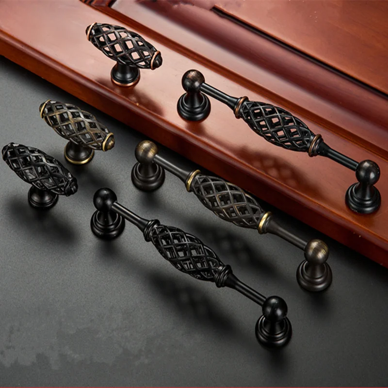 

Fashion Birdcage shape design wardrobe cupboard door handles Closet drawer Pulls furniture knobs hardware home decor