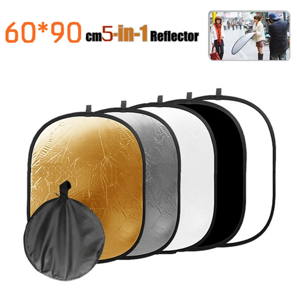 5 In 1 With Storage Bag Diffuser Kit Portable Collapsible Accessories Photography Taking Pictures Oval Light Reflector 5 Color