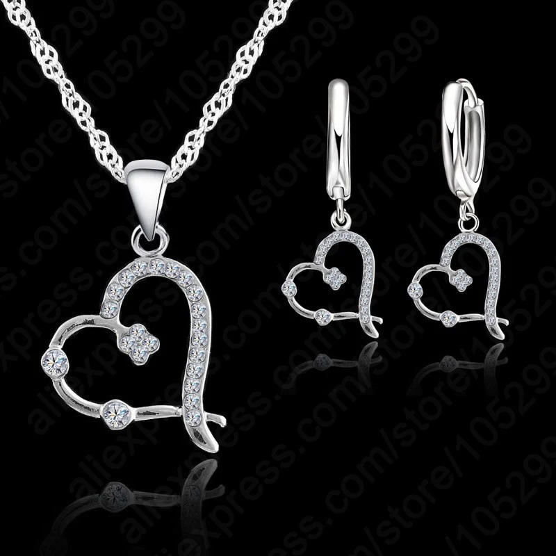Женский комплект украшений из серебра 925 пробы с кубическим цирконием|set sterling
