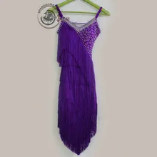 Стиль Костюмы для латинских танцев сексуальное платье для латинских танцев с бриллиантами и кисточками для женщин, детский конкурс латиноамериканских танцев, платья S-4XL